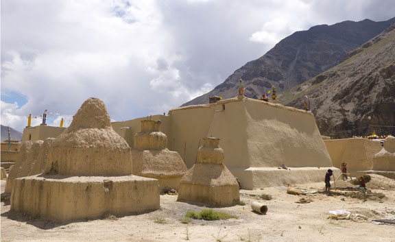 Rear view of Tsug Lhakhang, Tabo Monastery, Spiti
